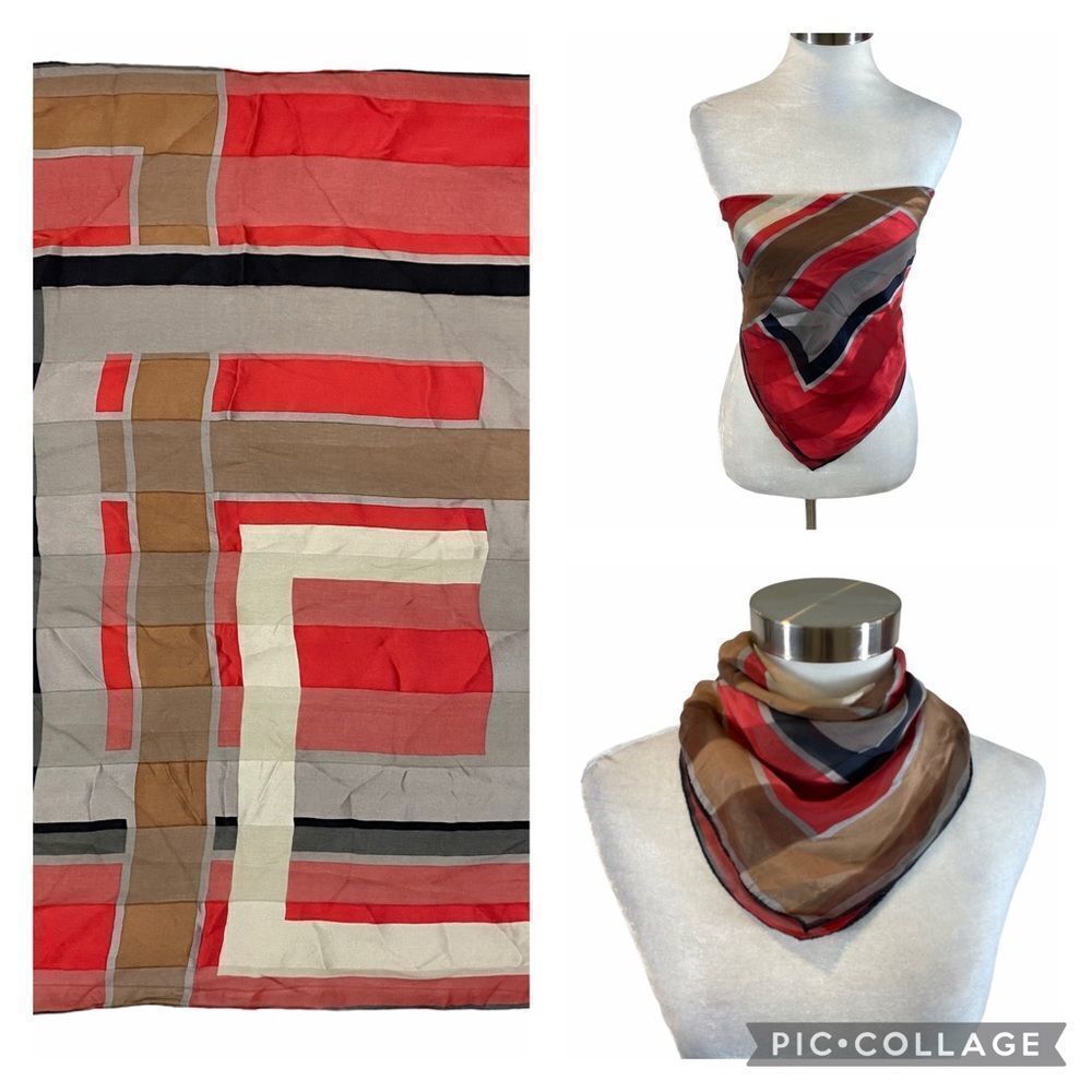 Vintage Hiroko Kapp‎ Silk Japanese Square Scarf
